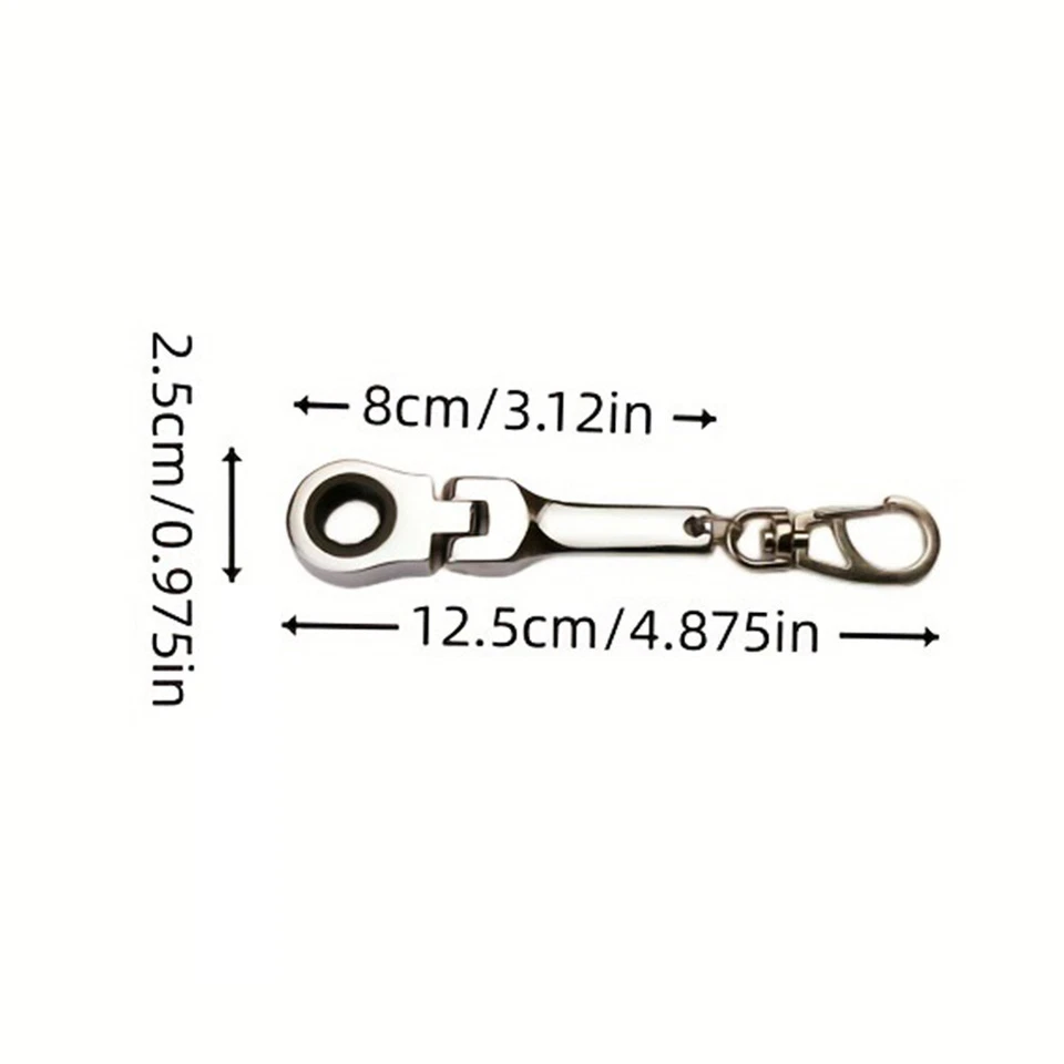 10mm Ratchet Wrench Keychain Key Ring Portable Ratcheting Wrench Key Chains § - Image 2 of 4