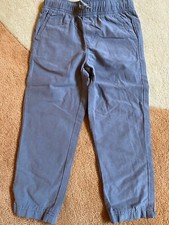 Jumping Beans 4 gray poplin elasticated cotton pants, reinforced knees