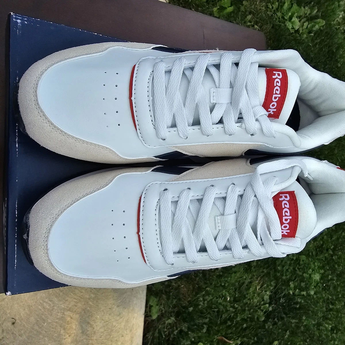 Reebok Classic Harman Run Gray White Peacoat Chinese Red Mens