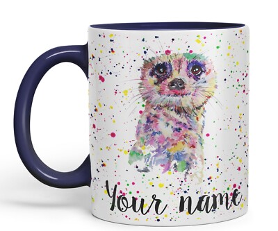 Personalisierter Name Erdmännchen Dessert Wildtiere Tiere Keramik Kunst farbig Becher Tasse