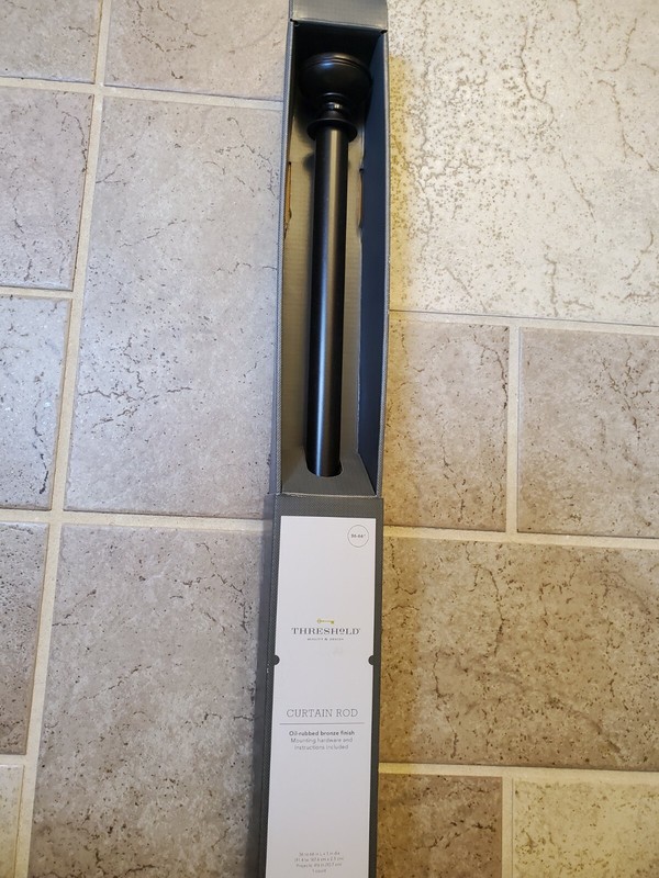 NEW Threshold Curtain Rod Oil Rubbed Bronze 36" to 66" Length w/ hardware NIP