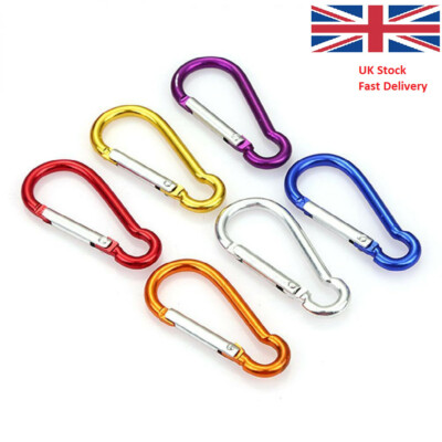 Karabiner X5 Schlüsselanhänger klein D-Ring Clip Schnapp Federverschluss Haken Camping - rot