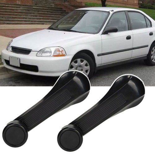 2pcs Car Window Winder Crank Door Handle Black Fit For Honda Civic 1984-2000 - Picture 3 of 12