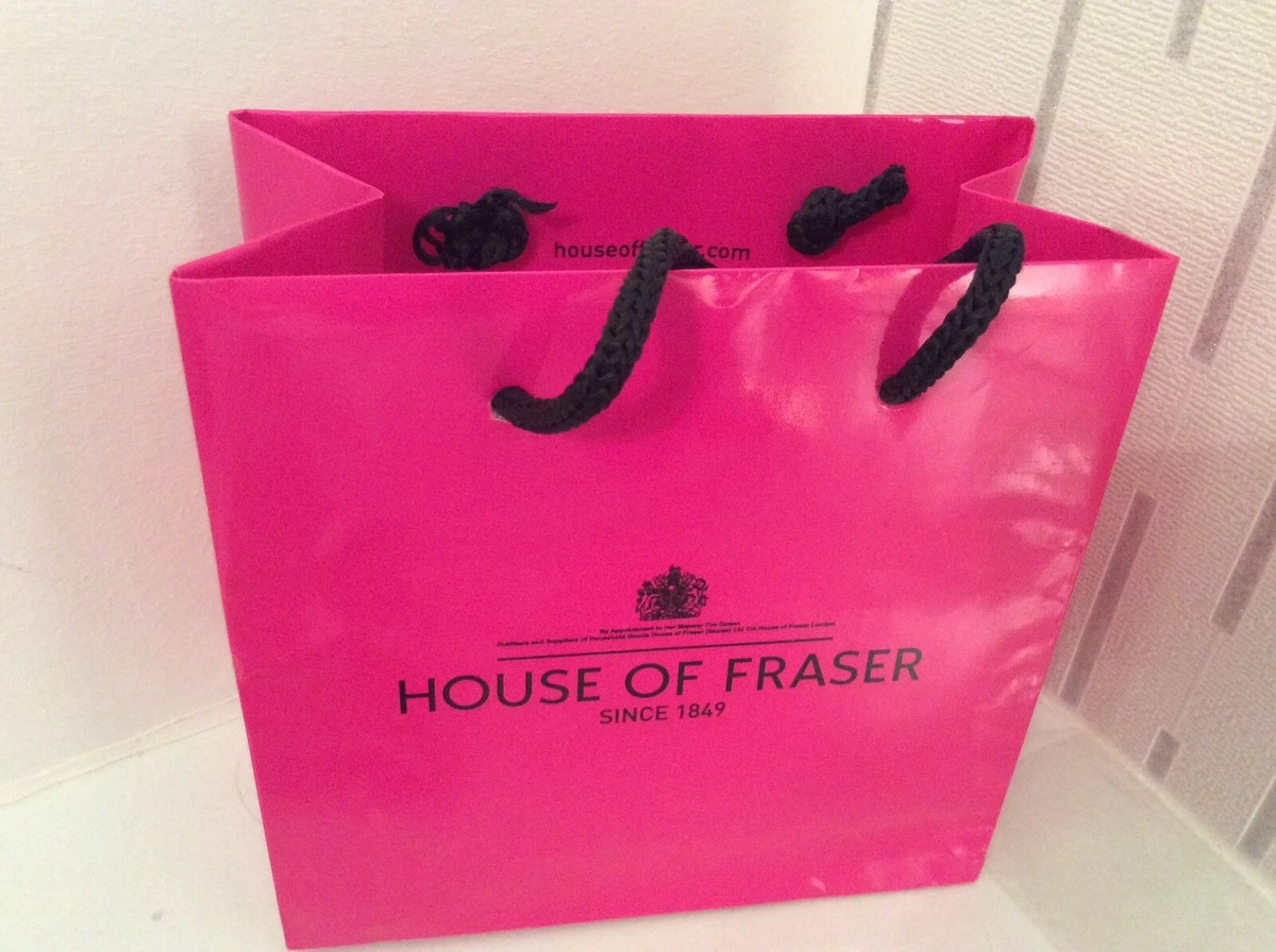 House Of Fraser Dept Store Small Pink Carrier Bag with Black Rope