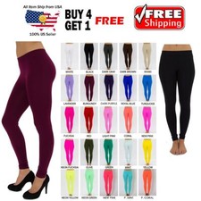 WOMEN SEAMLESS ONE SIZE OPAQUE 32" LENGTH CAPRI LEGGINGS JEGGINGS YOGA PANTS