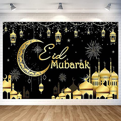 Ramadan Eid Mubarak Backdrop Banner Family Room Photo Background Party Decor