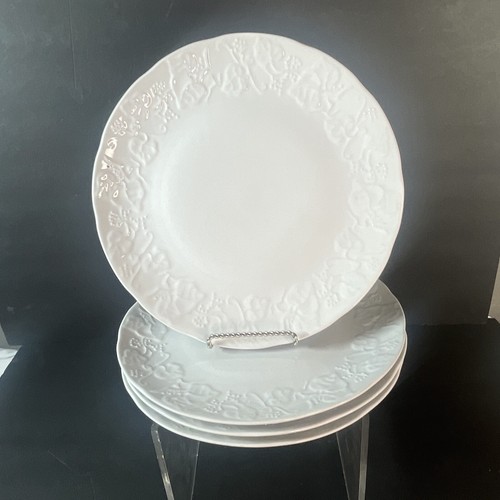 Cipa Dinner Plate set of 4 white scrolled edge 10" made In Italy - Picture 2 of 4