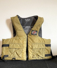 Vintage Stearns Fishing Vest / Life Jacket Tan Black 4131 L-XL