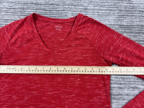 BCG Shirt Womens Medium Red Vneck Pullover Long Sleeve Athletic - Picture 4 of 12