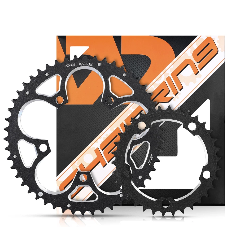 Plato doble para bicicleta de carretera WEST BIKING 110BCD 34/50T placa de dientes para 8-11 velocidades Foto 4 de 4