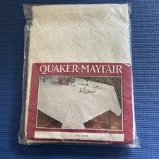 Quaker-Mayfair Lace Tablecloth Buckingham 803 54 X 70 Oblong Natural White USA