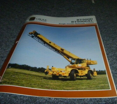 Grove RT500DXL Rough Terrain Crane Specifications & Lifting Capacities Manual xz