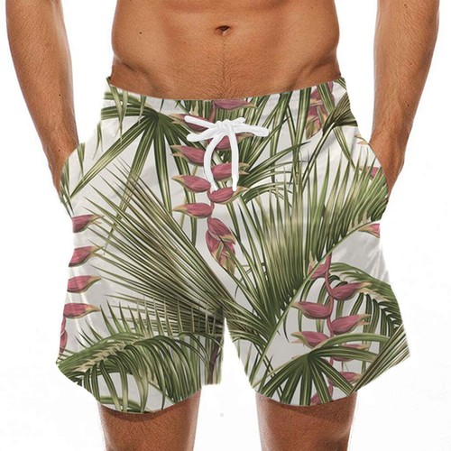 Men's Hawaiian Beach Printed Shorts Sport Casual Pants All Size W(29in to 40in) - Picture 35 of 81