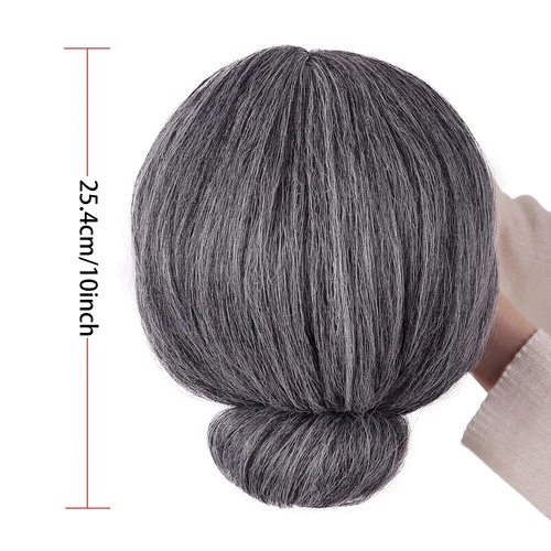 Grandma Wig Set Granny Old Lady Funny Party Halloween Christmas Santa Kids Teen - Picture 2 of 11