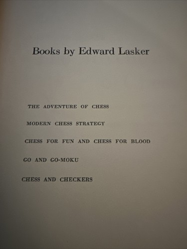 The Adventure Of Chess By Edward Lasker 1950 Signed By Lasker - Picture 5 of 11