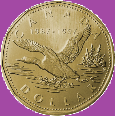 「夏休み特価当初より2000円引き」コアフォースエナジーループ70cm 1997 Canada Flying Loonie 10th Anniv One Dollar Coin UNC SPECIMEN