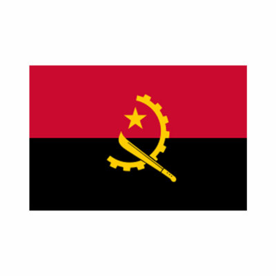 2er Set x Angola Flagge Bügelbild Siebdruck für Stofftransfer Angolanische Flagge