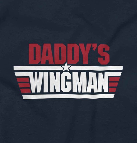 Daddys Wingman Top lata 80. pilot film słodki prezent maluch chłopiec młodzieżowy t-shirt dla dzieci - Zdjęcie 2 z 5