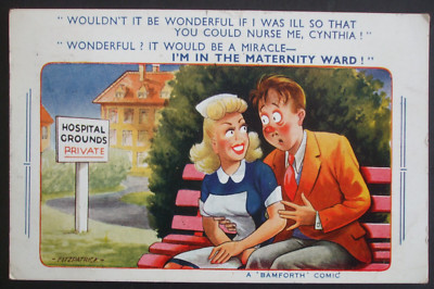 Freche BAMFORTH Comic BLONDE KRANKENSCHWESTER WUNDER WENN ICH DICH STILLTE BIN ICH AUF DER ENTBINDUNGSSTATION