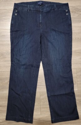 Talbots High Rise Straight Denim Jeans Plus Size 18W Dark Wash