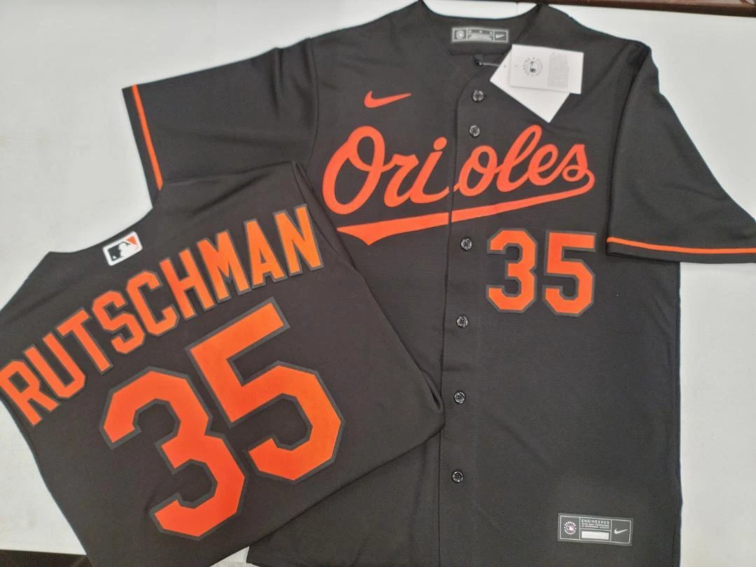 30502 Nike BALTIMORE ORIOLES Ripken Rutschman Murray Sewn Baseball JERSEY  BLACK