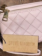 New STEVE MADDEN Pink Wallet-Wristlet 2 Pockets Blush Pink Quilted Texture