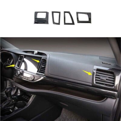 For Toyota Highlander 2014-2019ABS Carbon Fiber Air Outlet Console L&R Vent Trim