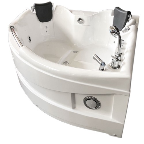 VASCA BAGNO IDROMASSAGGIO GINEVRA CROMOTERAPIA SPA 150 x 150 cm BIANCA 2 PERSONE - Foto 2 di 7