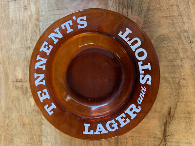 Tennet's Lager & Stout Round Amber/Root Beer Ashtray Advertising
