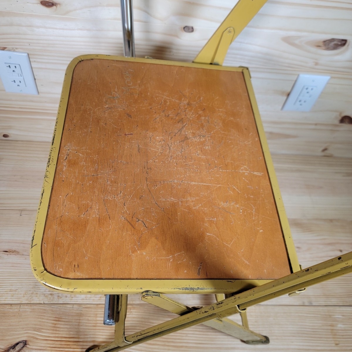 Clarin Folding Metal School Desk Chair Music Department VTG Clarin Folding Metal School Desk Chair Music Department VTG