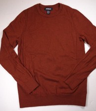 EXPRESS Men's Rust Red Pullover Knit 100 Merino Wool Sweater NWOT Small
