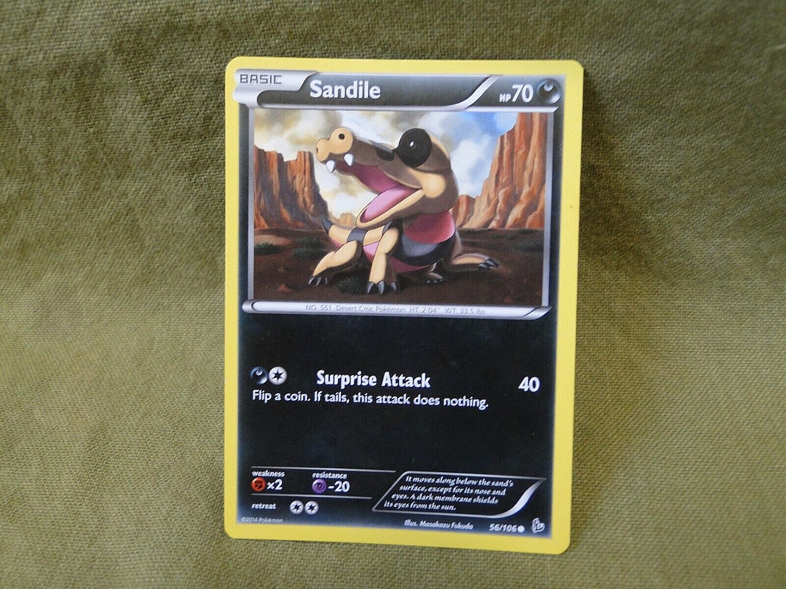 Pokemon Trading Card - Flashfire: Sandile 56/106