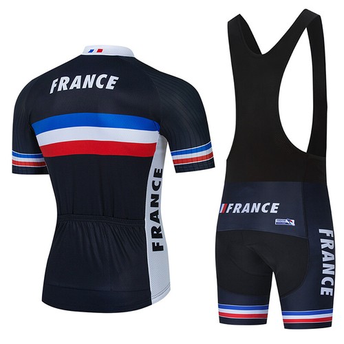 Men France Cycling Jersey Bib Shorts Kits Short Sleeve Shirt Padded Bibs - Picture 2 of 13