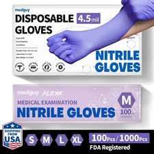 Disposable Nitrile Gloves 4.5 mil Premium Powder-Free Food-Safe Clean Exam Glove