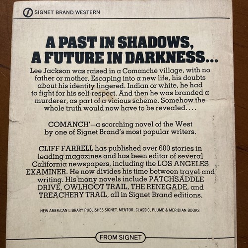 Comanch' - Cliff Farrell Western Book Vintage Western Paperback First Print 1974 - Picture 4 of 14