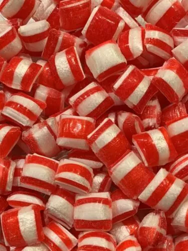 Bullseyes Peppermint Humbugs red/white Rock Candy Hard Boiled Lollies 1KG#189 - Picture 1 of 1