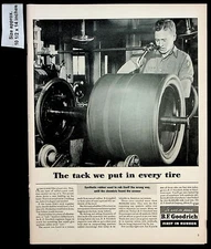 1944 B.F. Goodrich Synthetic Rubber Tires Cord Man Vintage Print Ad 38896