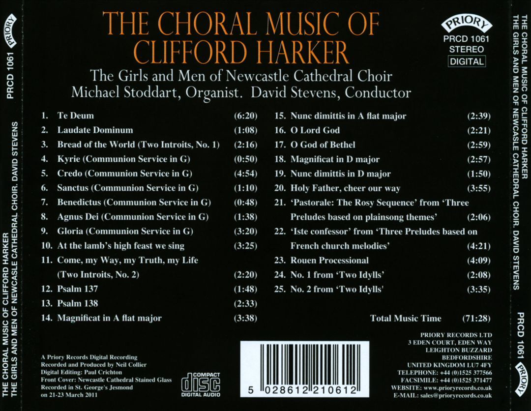 Newcastle Cathedral Choir Clifford Harker Choral Music CD