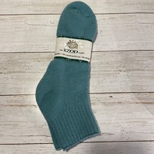  NEW Vintage Men  s IZOD Pastel Turquoise Orlon Terry Cushion Foot ANKLE SOCKS