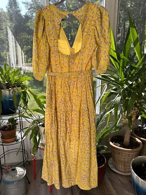 yellow cottagecore dress Yellow Linen Cottagecore Dress: Vintage Inspired Pinafore