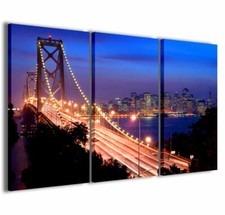 Quadro Moderno 100 x 60 cm Stampa su Tela Canvas 3 pz New York bridge II