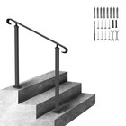 VEVOR Wrought Iron Handrail Outdoor Handrail Fit 1 to 3 Steps Stairs Handrail