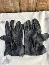 US Military Issue Black Leather Light Duty Utility Work Gloves Size 5