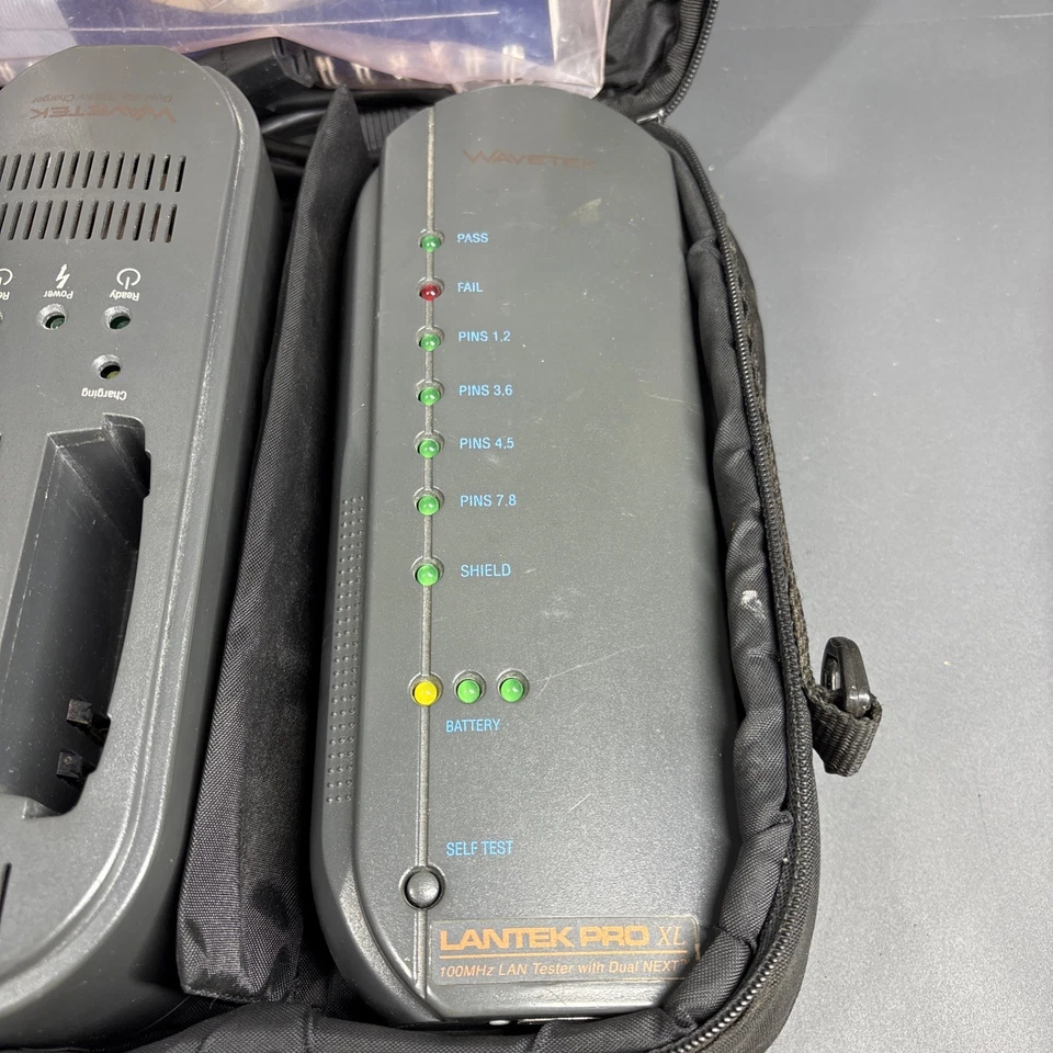Wavetek Lantek Pro XL Cable Tester with Accessories~ For PARTS/REPAIR - Image 3 of 4