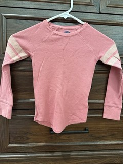 Camisa Informal Rosa Manga Larga Estilo Térmico Niñas Talla 6 7 Azul Marino Antiguo