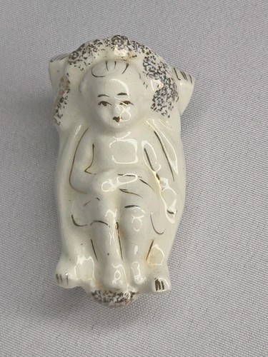 NICE! Vintage Commodore Japan Baby Jesus Figurine Gold Gilt Accents, 1.5" EUC