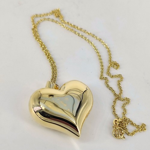 Vintage Herzcollier „Goldene Liebe“ in 585er Gelbgold – satinierte & polierte Se