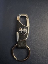 Portachiavi Auto Acciaio ALFA ROMEO 3D Metallo Pelle Logo Accessori