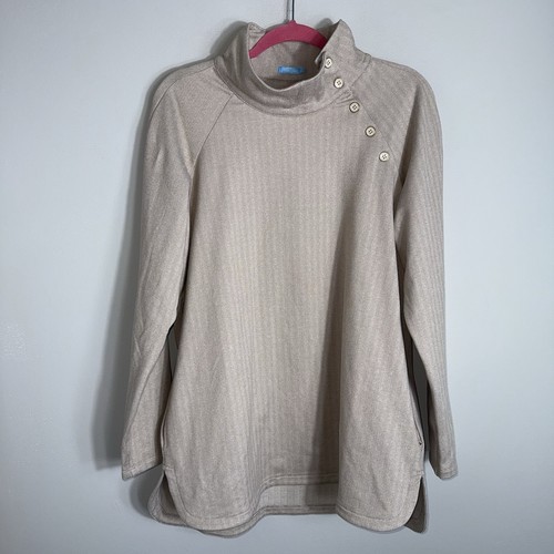 Blusa Top Túnica J McLaughlin Marisa - Bronceado Espiga - Cuello Simulado - XL - Imagen 2 de 9