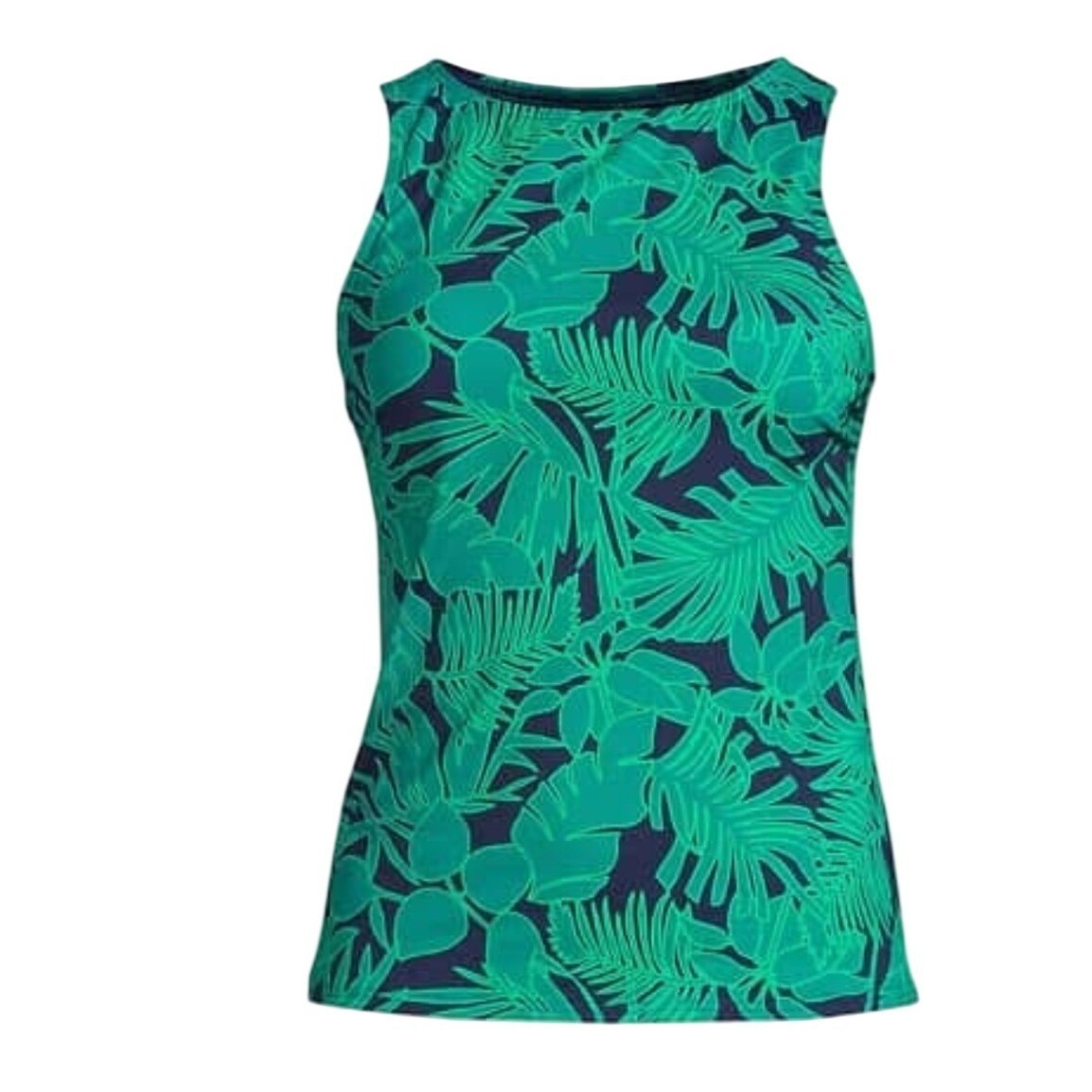 Lands End Chlorine Resistant High Neck UPF 50 Modest Tankini Swimsuit Top Resort